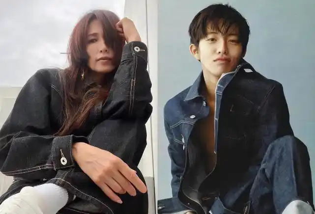 52岁工藤静香穿牛仔服,重现木村拓哉经典造型,拽姐帅气不输老公