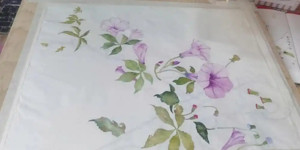 没骨小写意花卉喇叭花临摹