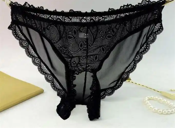 性感内裤女全透明超薄免脱开裆裤开档大码胖mm200斤