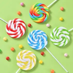 伍氏儿童彩虹超大棒棒糖组合创意七彩色波板糖小零食可爱网红糖果