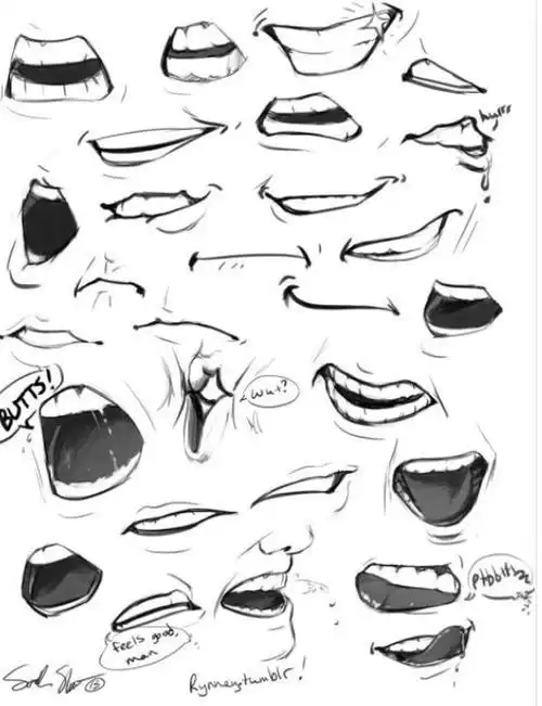 69100常见的动漫人物嘴巴画法直接套进去非常方便呀