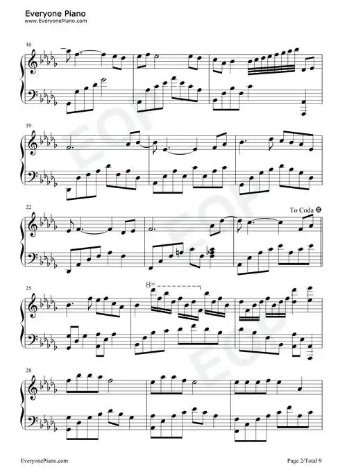 情人咒-完美好听版五线谱预览2