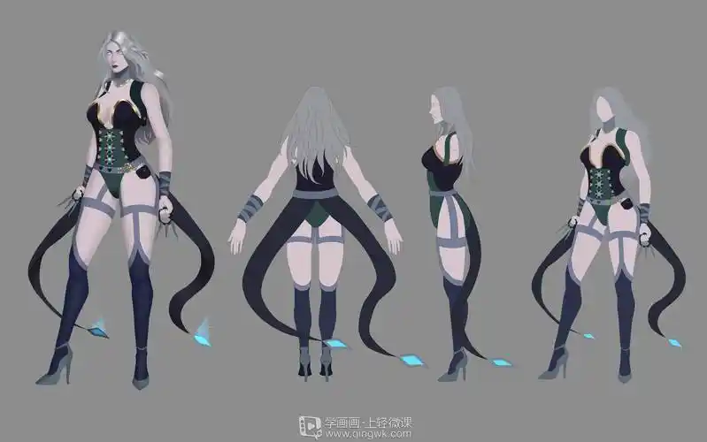 角色原画三视图配色练习