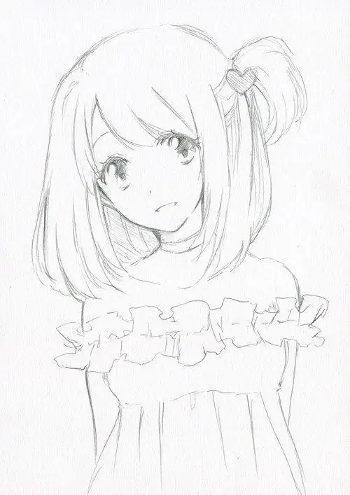 简易动漫人物铅笔画手绘动漫少女铅笔画铅笔画祈妹 楪祈 手绘