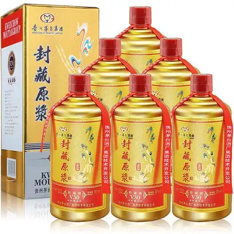 茅台酒 5202贵州茅台v30封坛原浆500ml(6瓶装)_茅台白酒【价格 图片