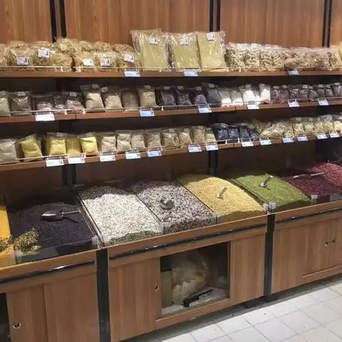 【浩润】批发超市五谷杂粮柜货架粮油店便利店干货架展示木货架