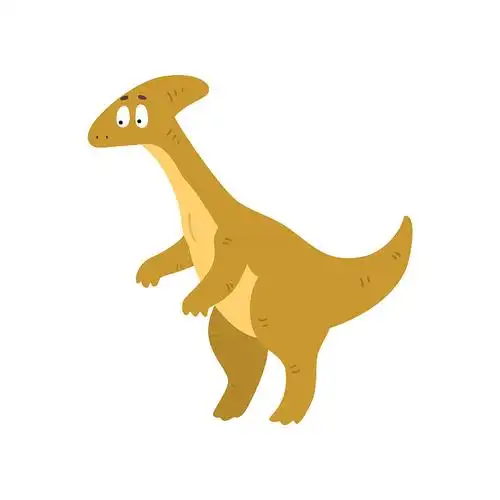 可爱的卡通副栉龙史前恐龙图片