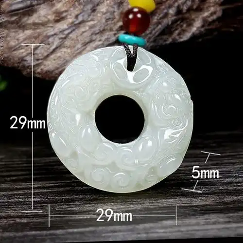 梦玉盈 天然和田玉貔貅平安扣吊坠白玉玉石挂件女士款挂牌吊坠女男士