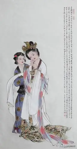 当代实力派青年画家赵永夫他创作的工笔人物俊俏婉丽美女如花