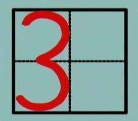数字3在田字格几个点 5个点在田字格上.