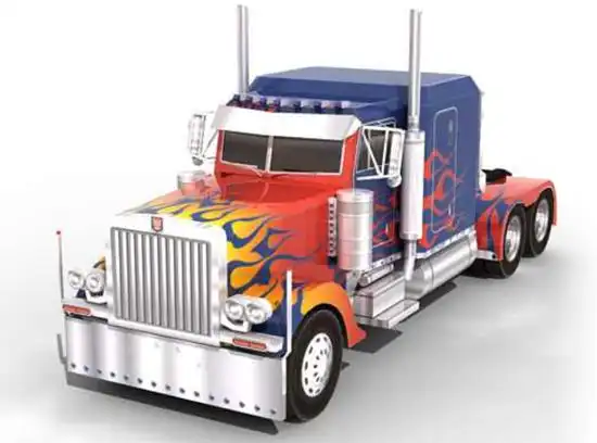 擎天柱大卡车简笔画