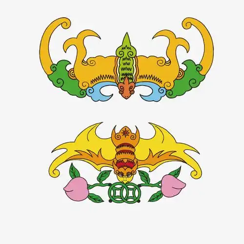 中国风两款蝙蝠图案