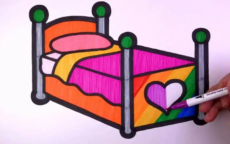 儿童简笔画-为孩子画一个漂亮的儿童床