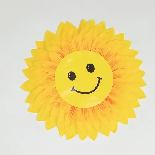 顺胜 黄色笑脸葵花 50cm 向日葵道具手拿花幼儿园儿童演出舞蹈太阳花