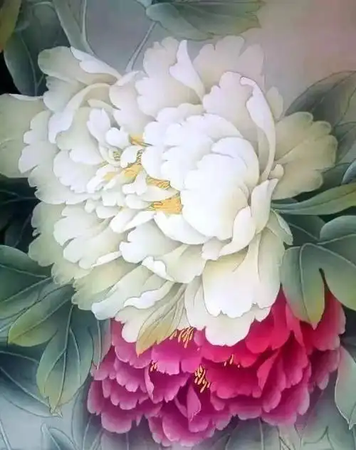 宁珍蕾工笔重彩牡丹欣赏