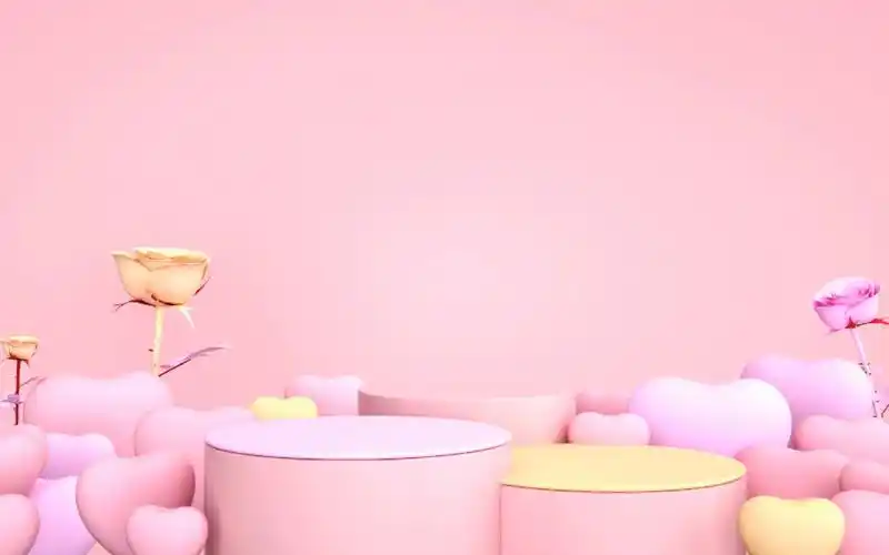 粉色系3d浪漫展台背景图分享