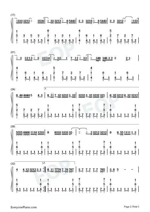 you never know-blackpink双手简谱预览2-钢琴谱文件(五线谱,双手简谱