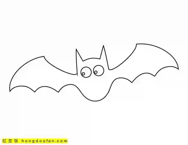 10张孩子们都喜欢的蝙蝠卡通涂色简笔画-红豆饭小学生简笔画大全