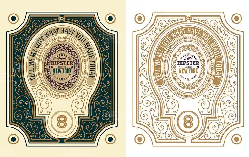 怀旧复古欧式花纹设计矢量素材