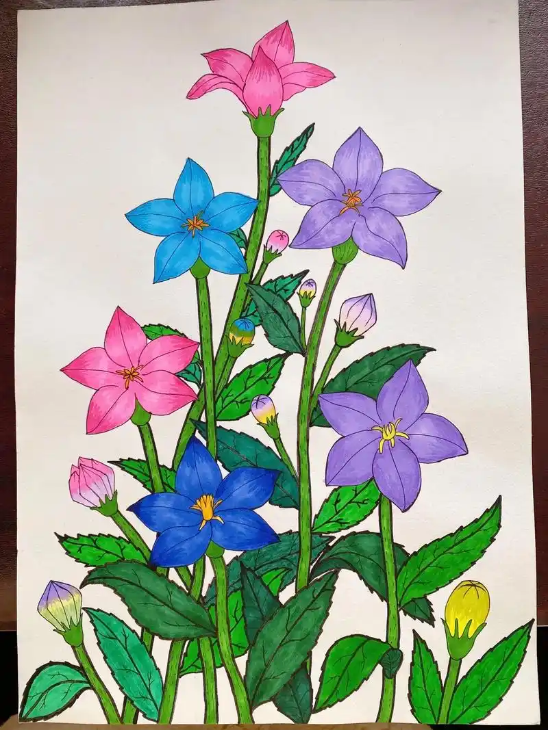 春天的色彩 #一起学画画 #画 - 抖音