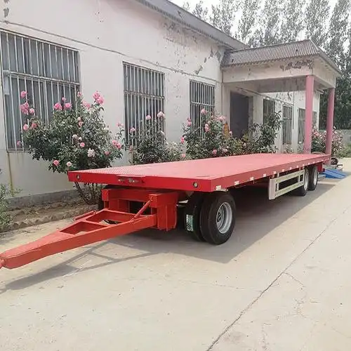 小型平板拖车物流台车运输车重钢平板拖车110吨可定制