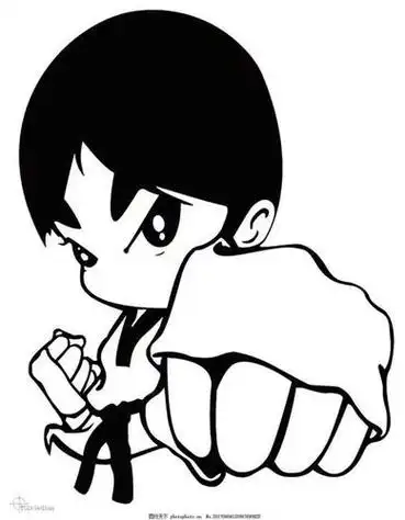 练功夫的简笔画幼儿