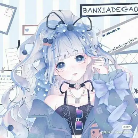 蓝色头像女生霸气q版