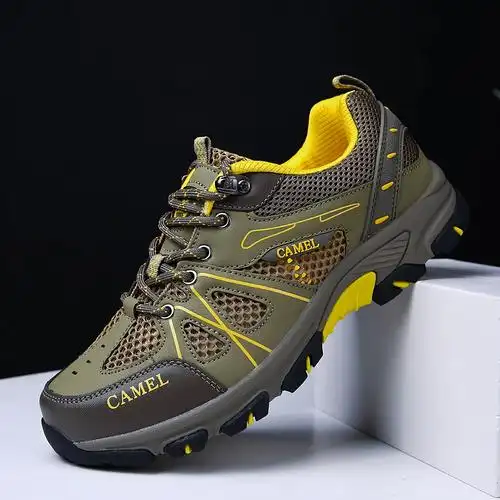 户外运动鞋春秋季登山旅游鞋新款骆驼男鞋百搭透气徒步休闲鞋男士
