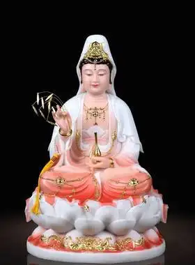 客厅紫砂观音地藏王茶桌装饰品娑婆三圣佛像久造旗舰店天猫商城福建