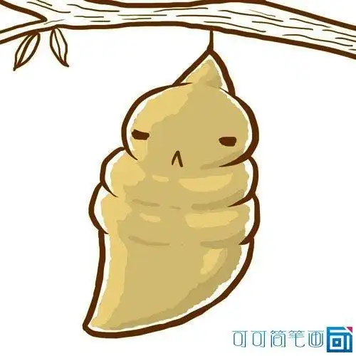 蛹卡通简笔画画法彩色儿童简单的简笔画蝉蛹简笔画蚕蛹简笔画画法蚕蛹