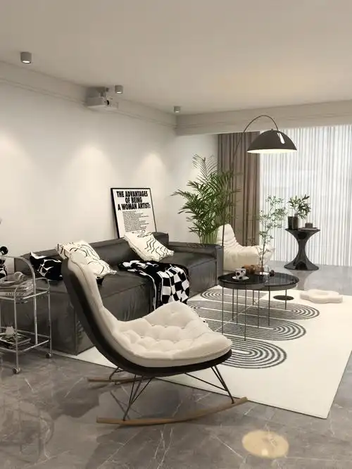 现代简约黑白ins风客厅分享丨满满高级感71