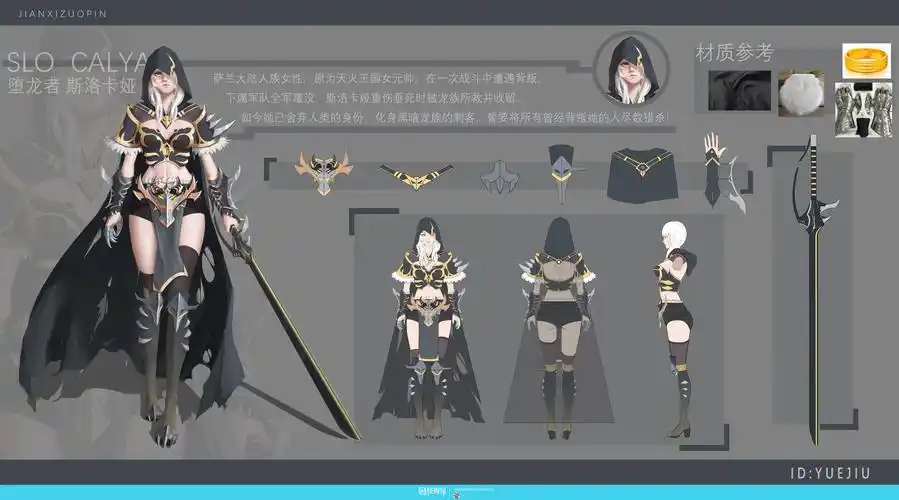 《游戏角色原画设计图的包装排版练习》by 月九