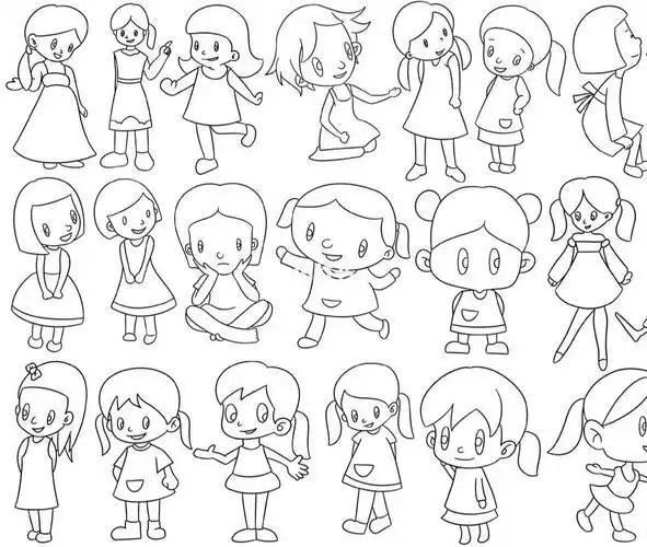 多种卡通人物简笔画最近比较忙没时间画先收藏起来过段时间再画