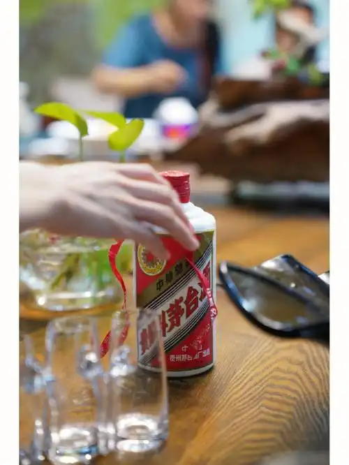 穿着旗袍喝茅台