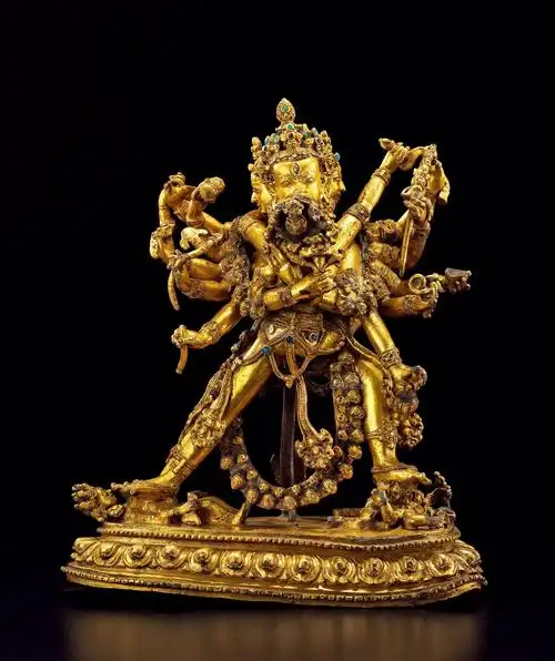 铜鎏金丹萨替寺风格胜乐金刚