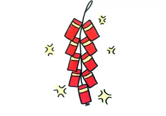 一串鞭炮简笔画怎么画步骤图片