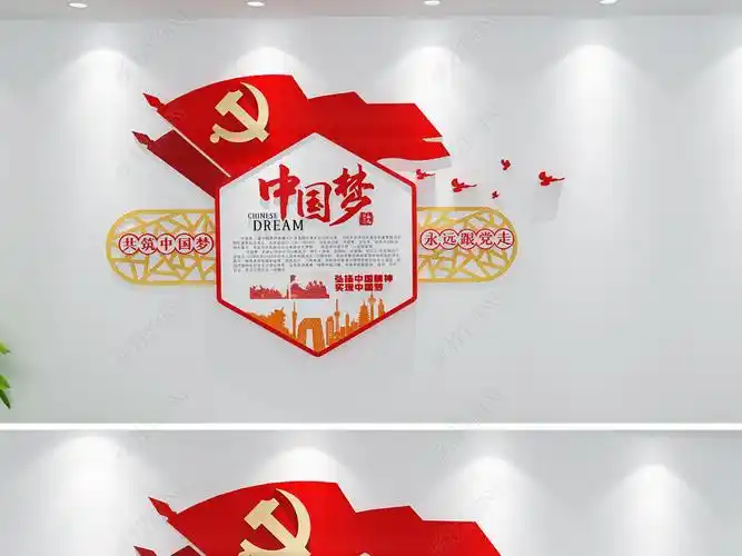 中国梦竖版党建文化墙背景图片素材文化墙设计