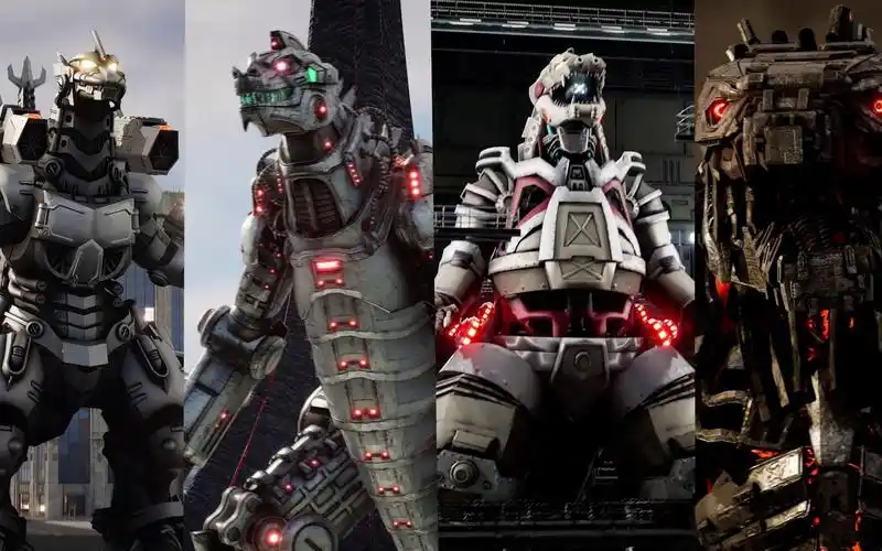 【高清】机械哥斯拉进化史:哥斯拉大小比较(1974-2021)