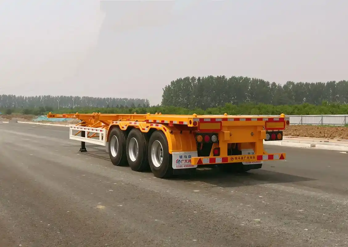 40英尺三桥骨架车.广大鸿远40尺三桥集装箱运输半挂车,该车 - 抖音