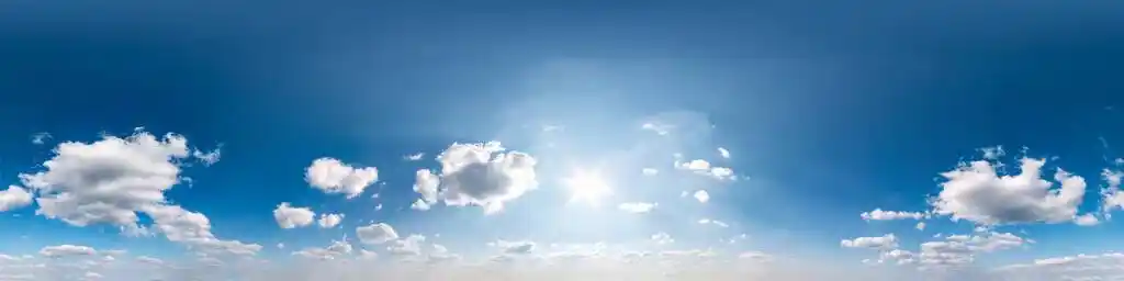 全景360度角视图,天顶和美丽的云彩用于图形,如天空穹顶或编辑无人机