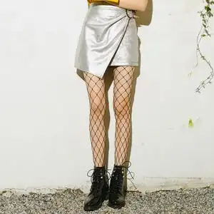 网格渔网袜女潮黑色大中小网格鱼网 span class=h>