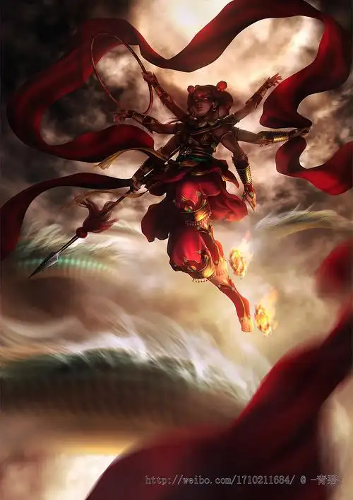 三头六臂李哪吒~ (*^__^*) ~福州|插画师山鸣81751244