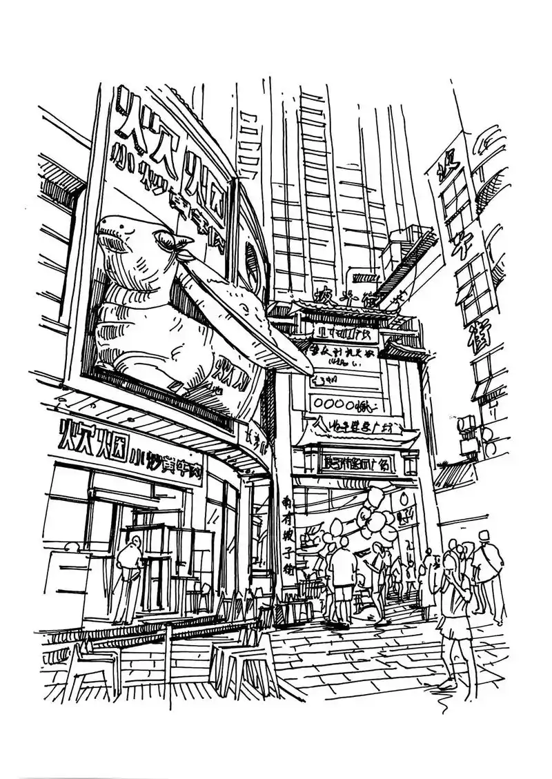 湖南长沙街景.速写写生,湖南长沙街景##速写  #画画 #手 - 抖音