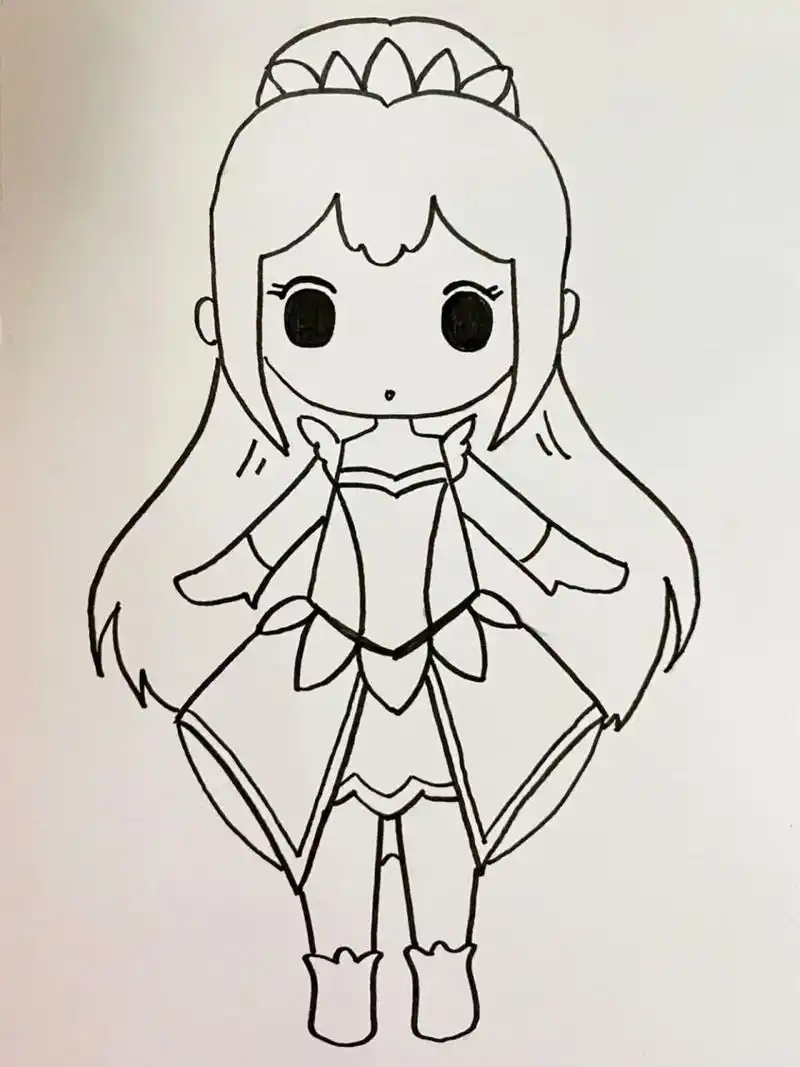 叶罗丽简笔画临摹合集(一) 喜欢的小可爱,翻看之前的笔记,有超详细过