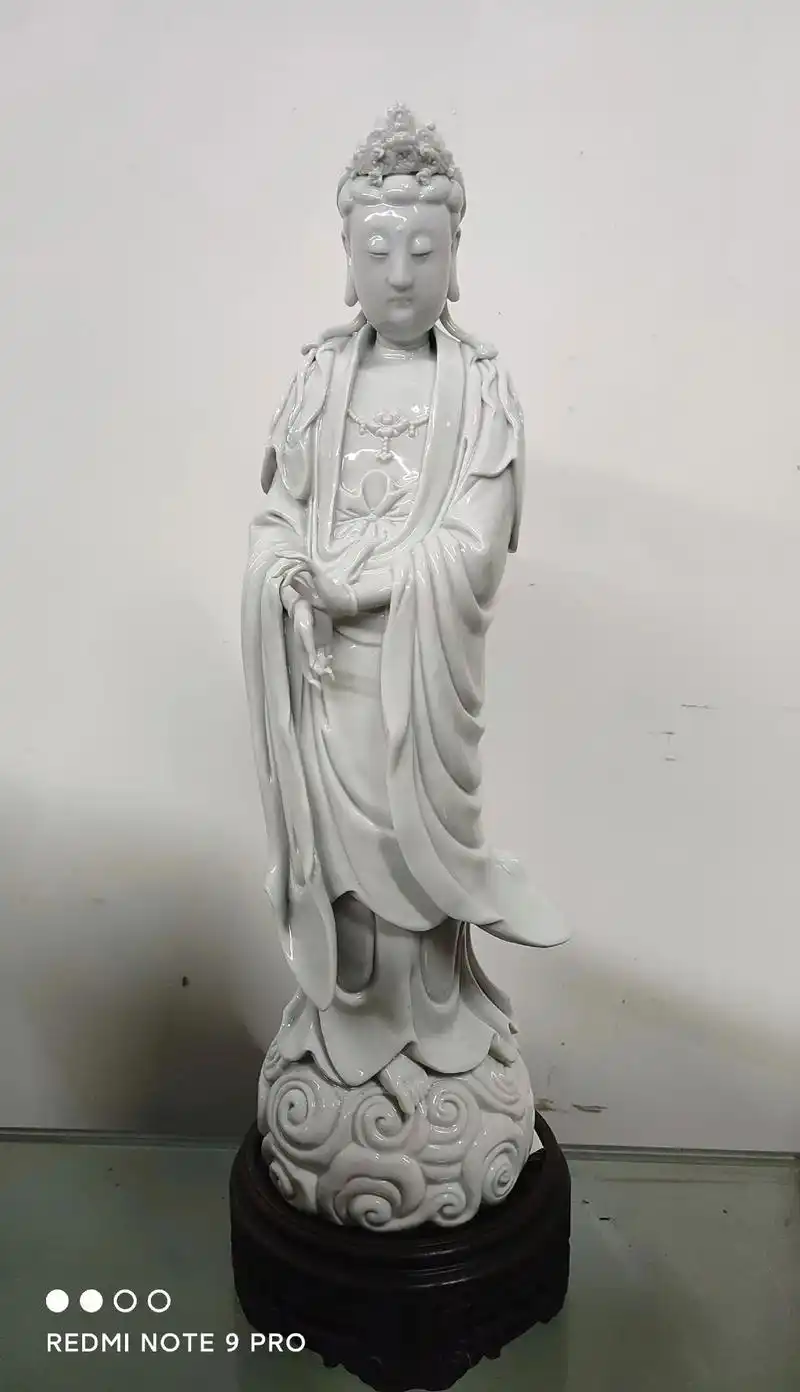 德化瓷塑名家"博及渔人"观音菩萨.全美品 - 抖音