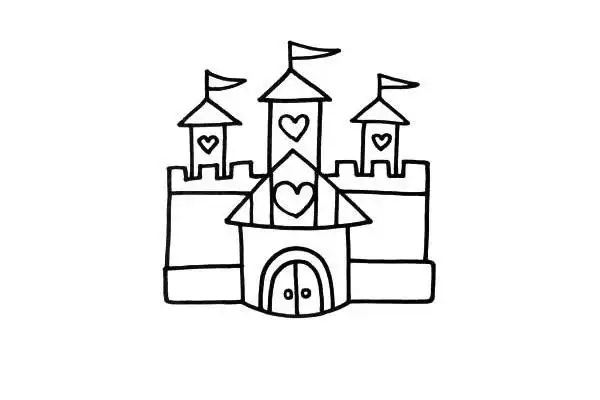 卡通简笔画,城堡的图画,城堡简笔画,简笔画图片