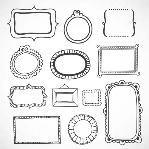 常见的清新手绘边框装饰矢量素材