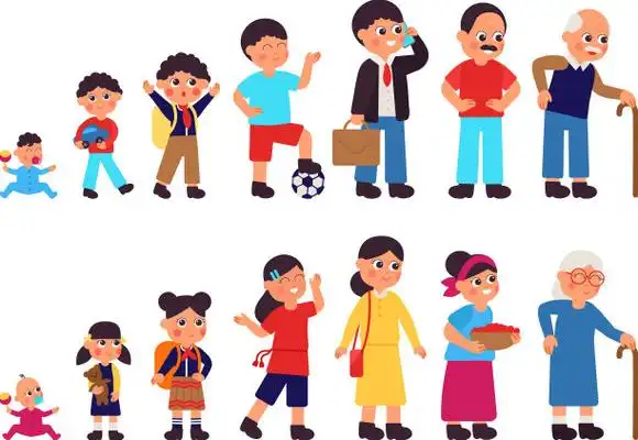 胎儿发育卡通儿童从小婴儿成长的过程设定宝宝成长过程树立年轻人健康