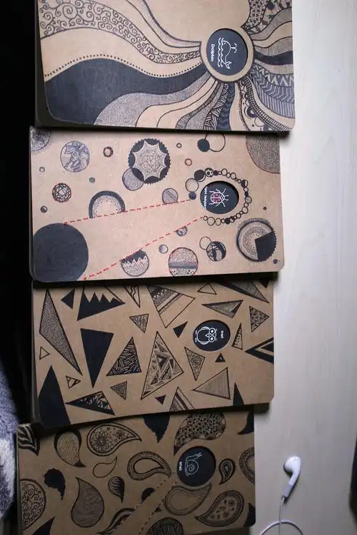 大家给点意见吧~是手绘的图案和缝线做的本子封面 推荐