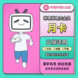 bilibili哔哩哔哩大会员月卡
